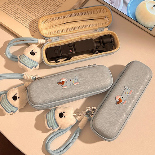 可爱腊肠狗适用大疆pocket4/3云台运动相机保护套收纳包防摔配件