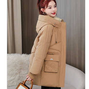 2025冬季新款羽绒棉衣女中长款韩版洋气女士棉服宽松加厚棉袄外套