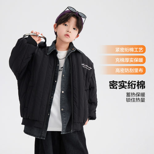 男大童冬装韩范加厚运动棒球棉服2025新款青少年儿童防寒棉袄外套