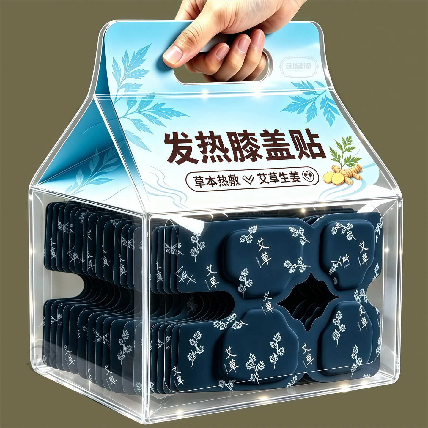 艾草膝盖自发热蒸汽护膝贴关节保暖膝盖艾草热敷护膝贴膝盖贴
