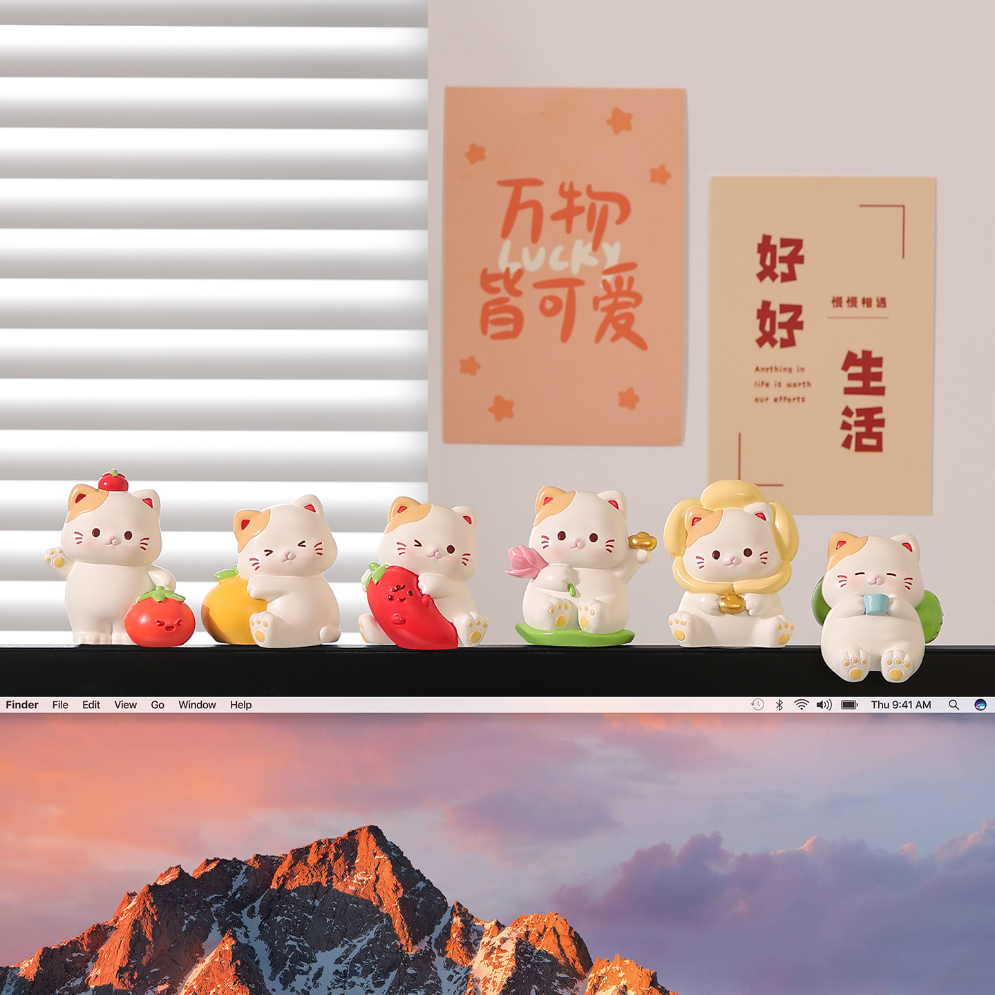 不焦虑放青松可爱猫咪趴趴小摆件