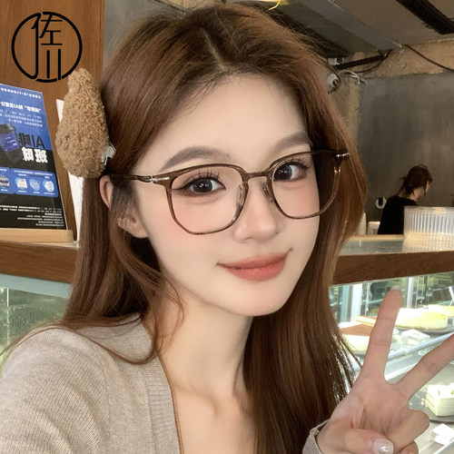 【免费配度数】佐川时髦多边框防蓝光眼镜男女同款素颜镜可配近视