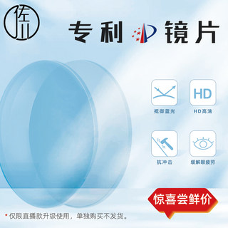【直播升级】【防蓝光专利】佐川超薄近视镜片树脂非球面变色镜片