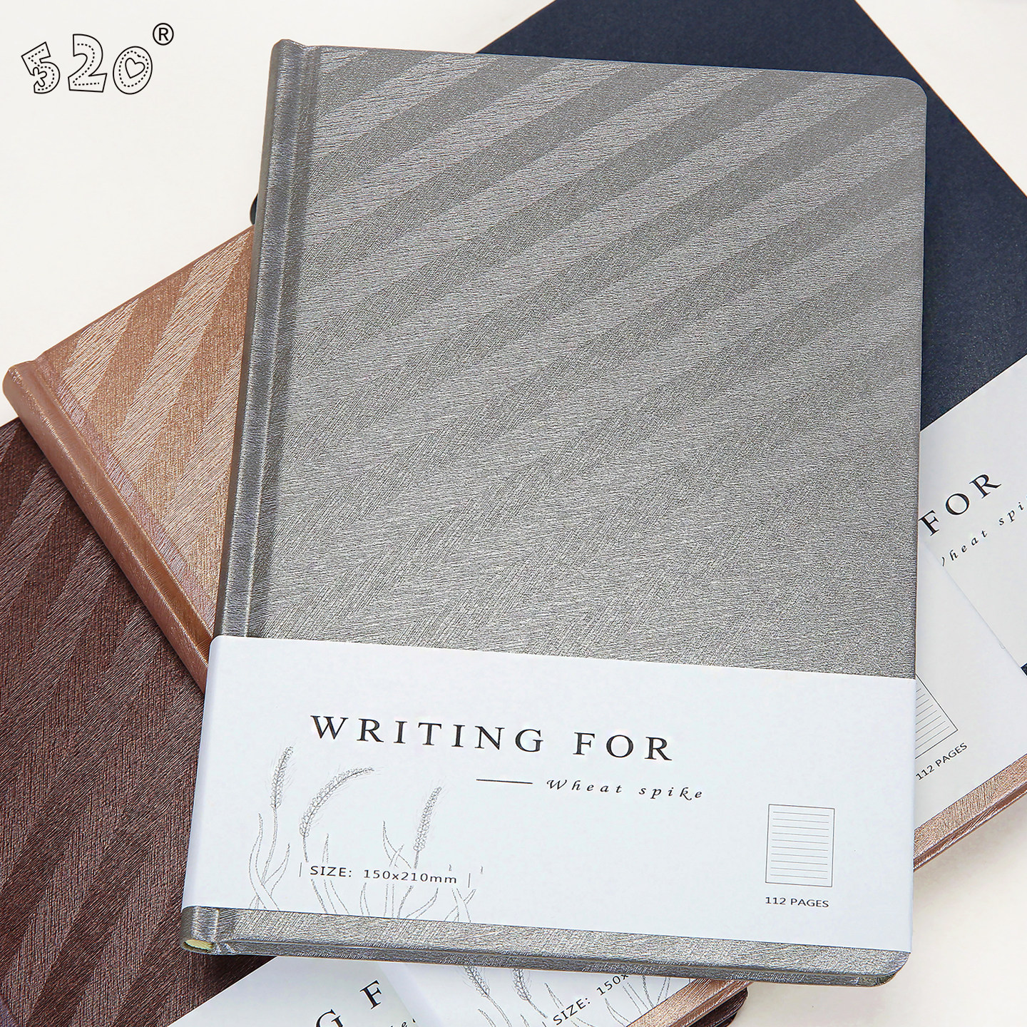 简约精装笔记本麦穗系列日记本112页横线工作商务日记本学生本子