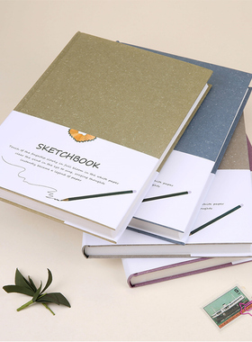 520精装速写本草香纸硬壳空白页32K16KA4a5b5本子绘画涂鸦简雅木兰淘气笔记本 中号玫红