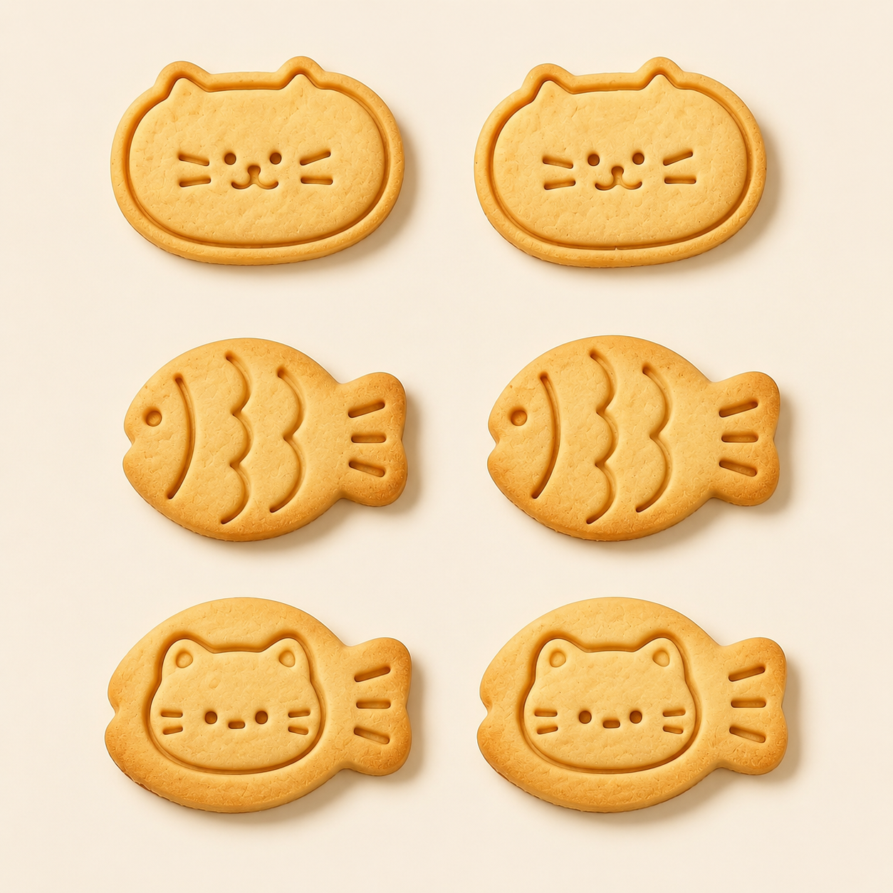 INS可爱猫鱼饼干模具 石塑粘土DIY冰箱贴曲奇翻糖烘焙工具