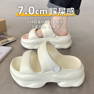 踩屎感高跟小个子防滑增高凉鞋 女夏季 外穿网红时尚 海边沙滩罗马鞋