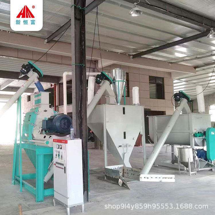 低噪节能水滴型粉料机组时产3-5吨粉状饲料加工设备养鹅场用