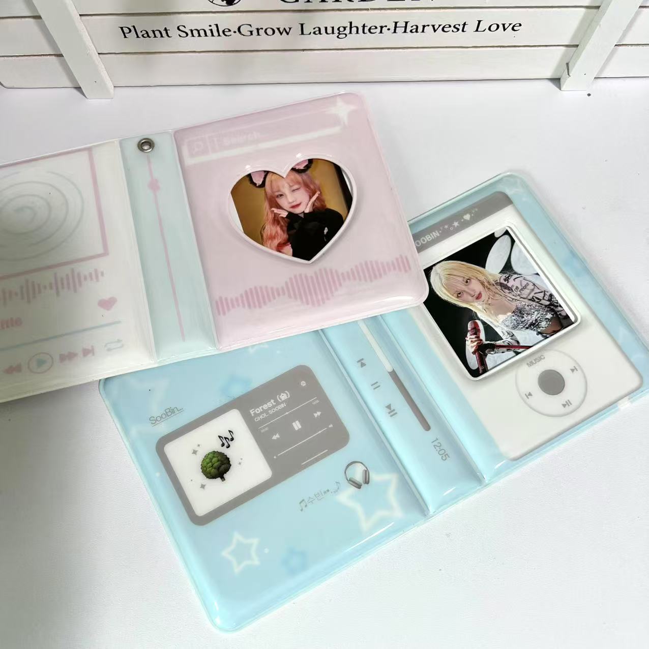 蓝色相机款3寸卡册小卡明星相册卡通收纳照片立得卡册