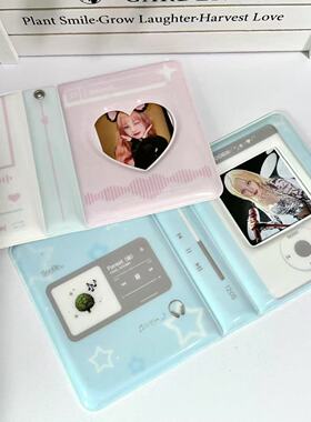 蓝色相机款3寸卡册小卡明星相册卡通收纳照片立得卡册