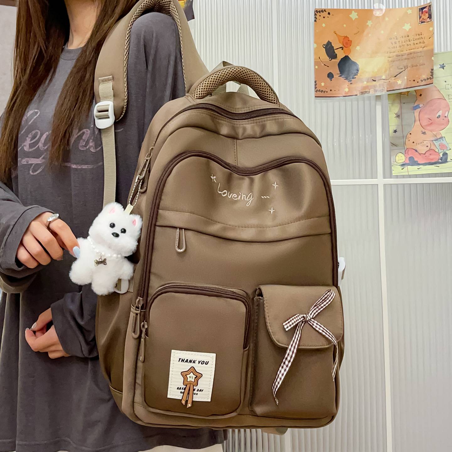 官方正品森系高颜值学生书包清新甜美糖果色背包初高中生书包女旅