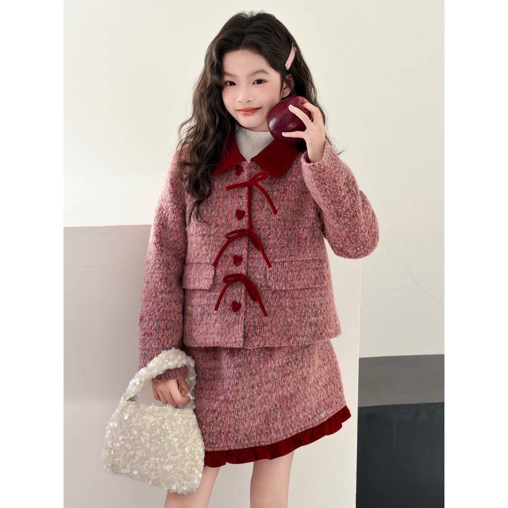 官方正品女童小香风套装秋冬2025新款儿童裙子时髦洋气年服小女孩