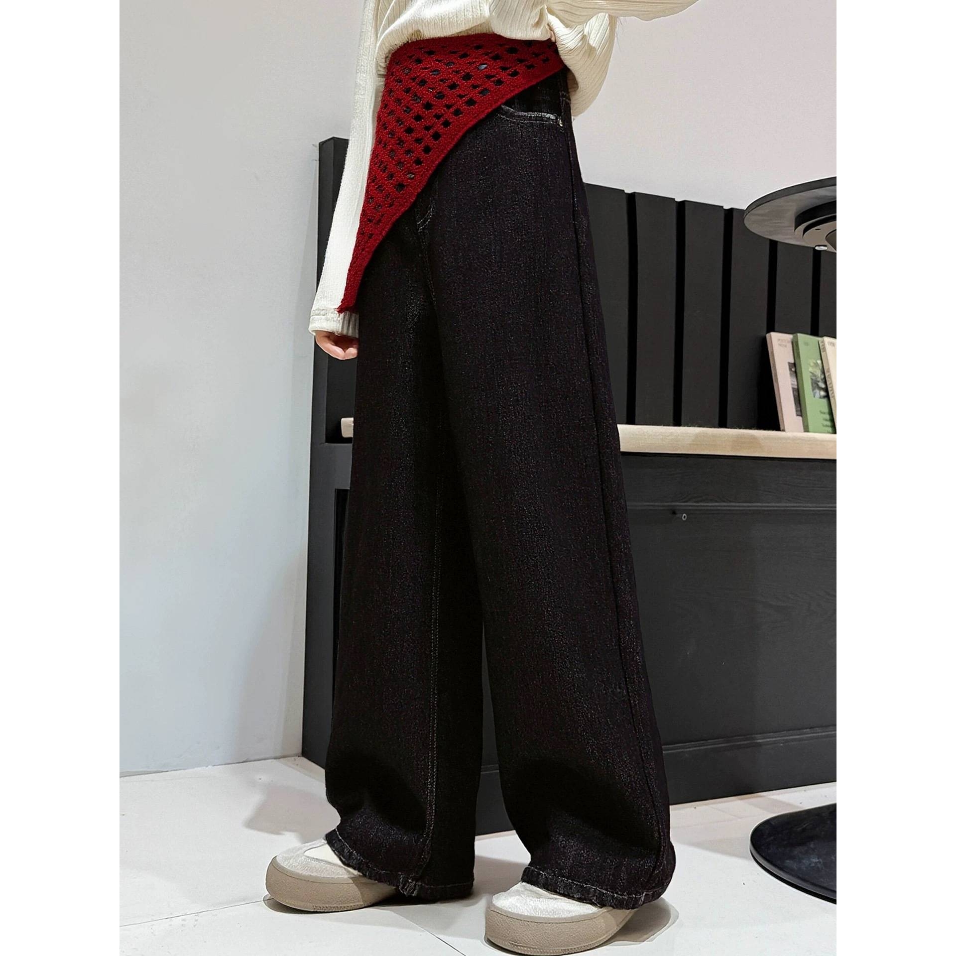 官方正品女童加绒牛仔裤2025新款冬季女孩洋气儿童加厚裤子秋冬大