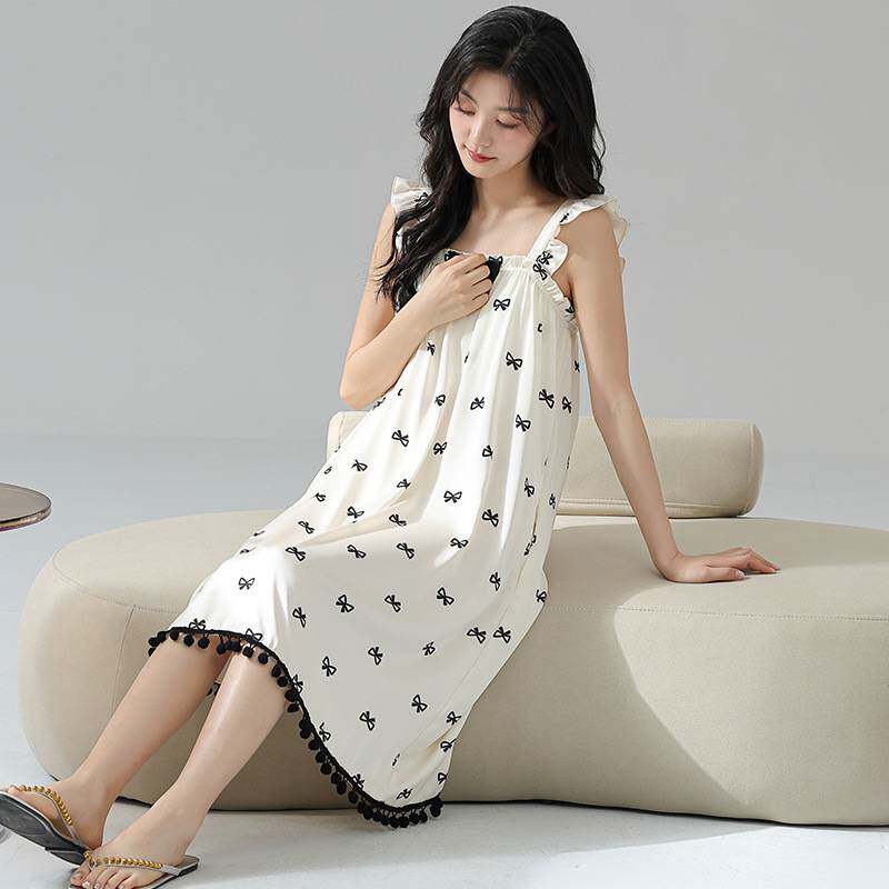 官方正品可爱流苏夏季吊带睡衣女睡衣套装新款简约家居服甜美吊带