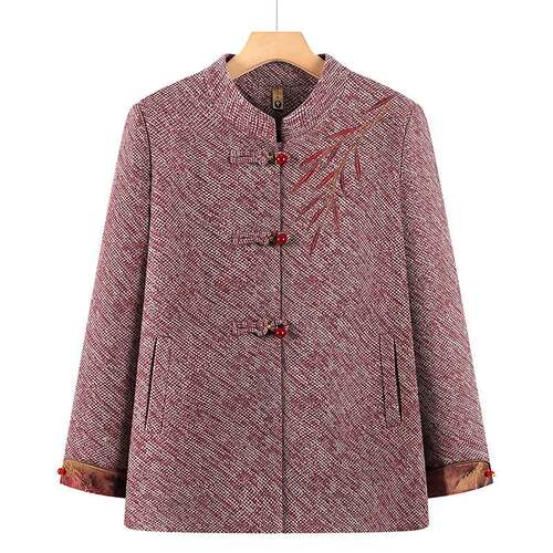 官方正品奶奶秋装新中式国风外套老太太秋冬季立领衣服7080岁中老