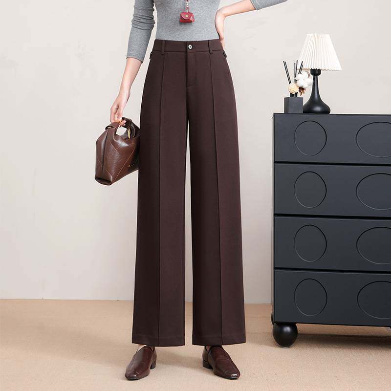 官方正品窄版高腰休闲阔腿裤女春秋季2026新款时尚垂感宽松修身显