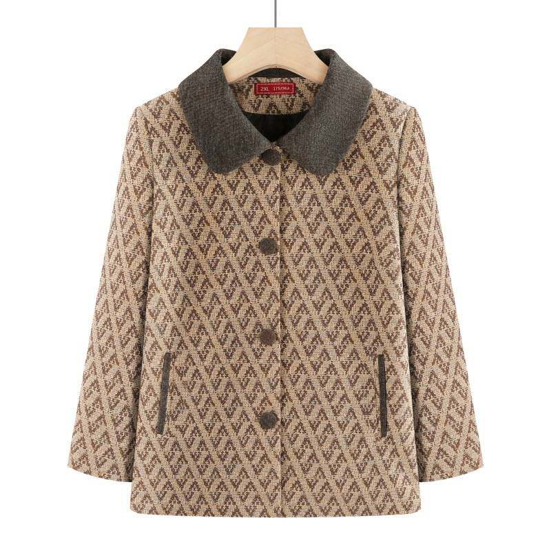 官方正品奶奶装春秋外套中老年人秋季女妈妈长袖上衣服婆婆开衫60