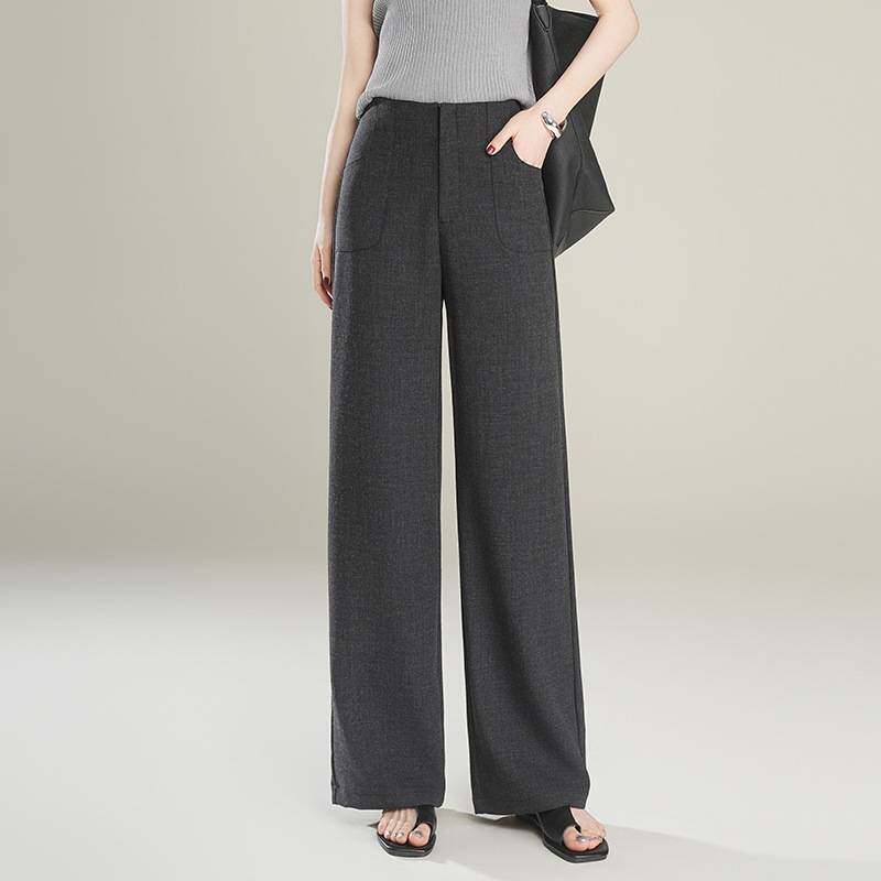 官方正品时尚气质直筒裤宽松显瘦休闲裤女2026春夏新款高腰西装裤