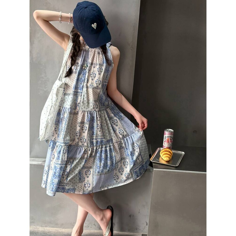 官方正品女童连衣裙夏季新款儿童女大童洋气夏款无袖棉布公主背心