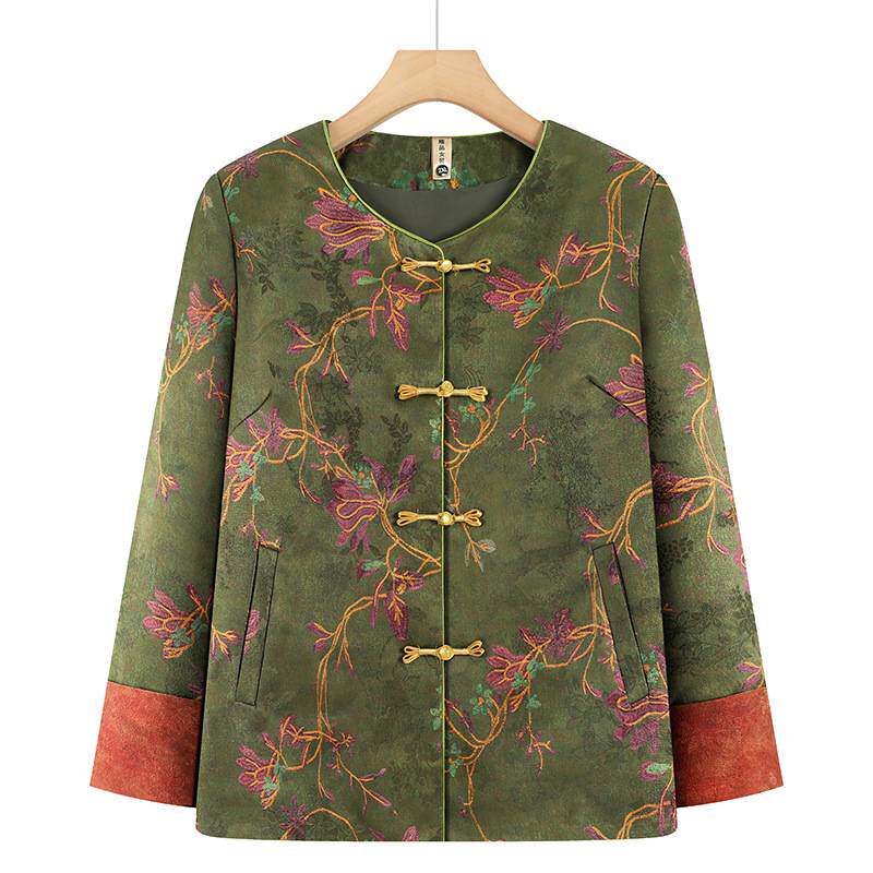 官方正品奶奶秋装外套女老年人新中式妈妈款唐装早秋上衣服老人老