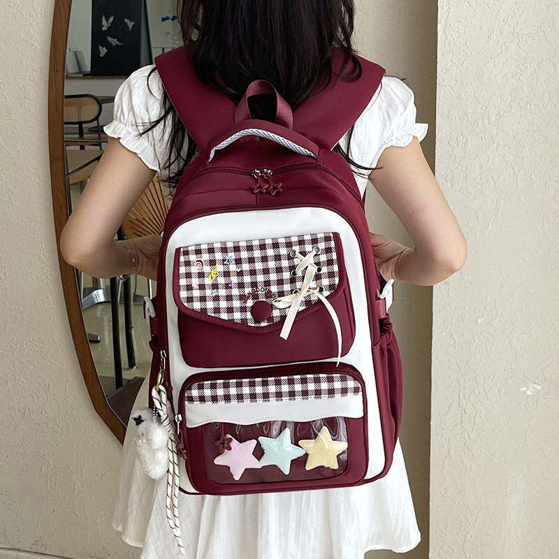 官方正品书包女高颜值可爱小学生撞色双肩包韩版ins学院风初高中