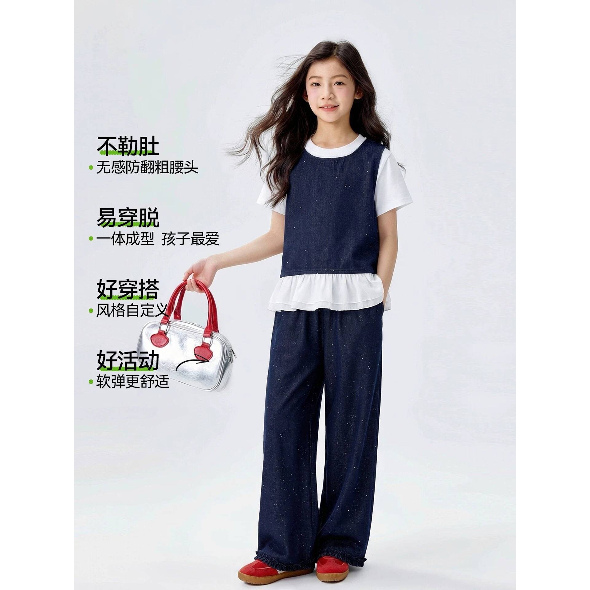 官方正品女童夏装套装2026新款女孩儿童韩系休闲穿搭超火巨好看女