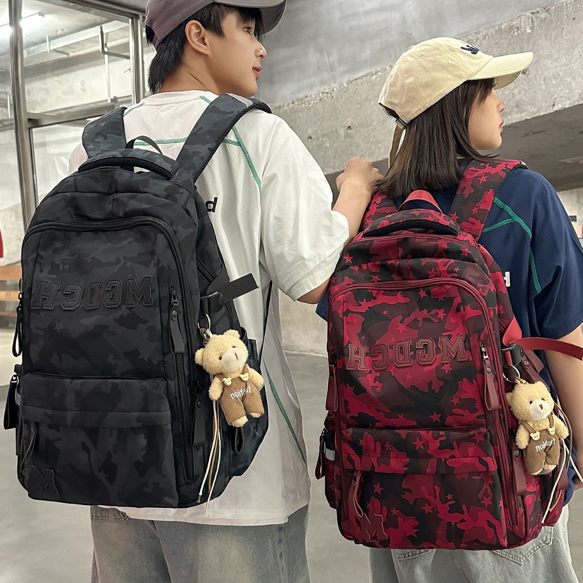 官方正品美式暗纹迷彩小众潮酷感双肩包初高中帅气体育生高品质气