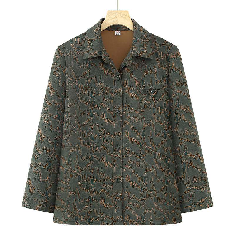 官方正品奶奶春秋款衬衫女中老年人翻领长袖衬衣老太太衣服妈妈薄
