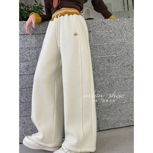 官方正品女童裤子2025冬装新款卫裤儿童春秋冬款阔腿裤加绒女孩大