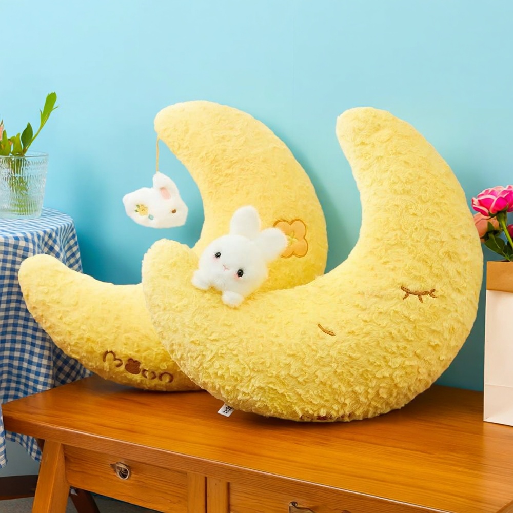 可爱软萌玉兔月亮毛绒抱枕