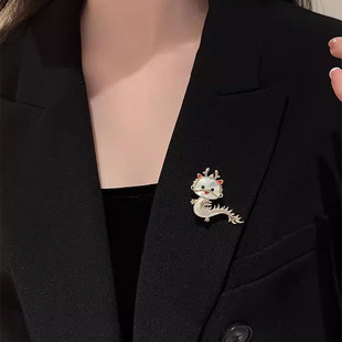 中国风小众设计感龙形胸针女气质高档西装别针2024本命年龙年礼物