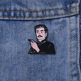 鲁迅文创纪念品胸针可爱卡通人物历史名人 五四青年节鲁迅徽章