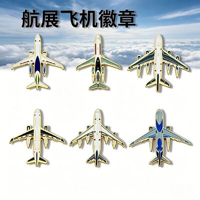 珠海航展飞机徽章国产C919模型胸针C909航天爱好者收藏纪念品小礼