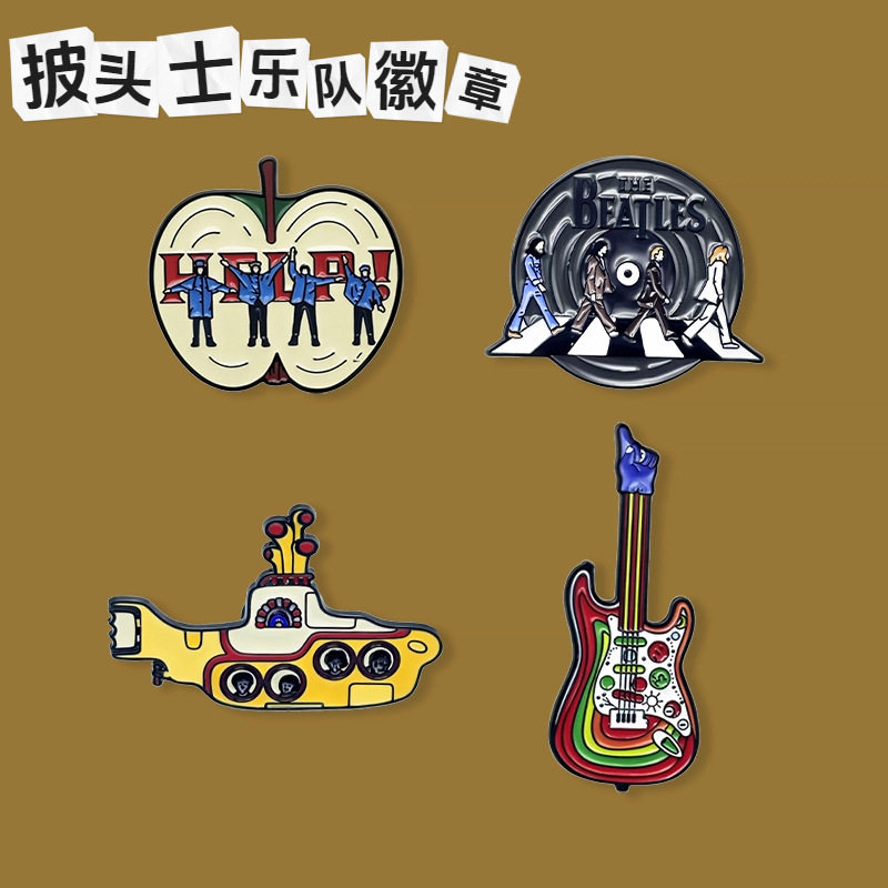 创意英国摇滚乐队金属徽章披头士乐队胸针百搭包包配饰怀旧小礼品
