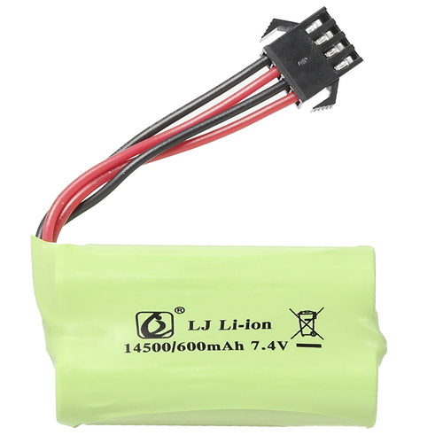 7.4v 600mAh 14500 SM4P软弹枪锂电池悍迪AUG洛臣M249大菠萝QZB95