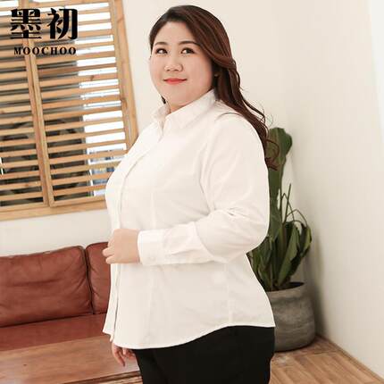 大码白衬衫女2025新款胖mm正装工作服上衣职业工装长袖衬衣套装春