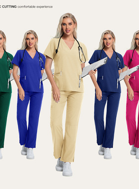 【现货现发】新款洗手衣多色V领分体套装医生护士服洗手服工作服
