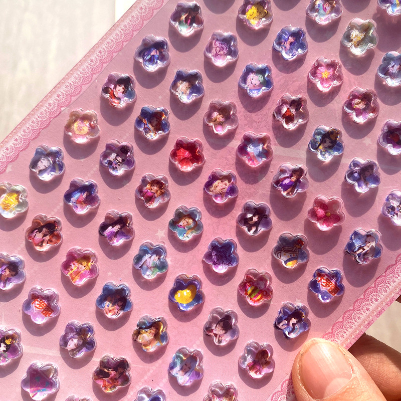 儿童公主贴纸叶罗丽精灵梦女孩立体爱心宝石钻石水晶贴宝宝粘贴画