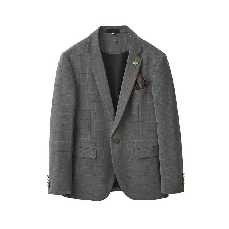 PLAID SUIT MENS SUIT KOREAN VERSION TRENDY HANDSOME LITTLE SUIT WEDDING GROOMS DRESS BRITISH STYLE SLIM AND HANDSOME