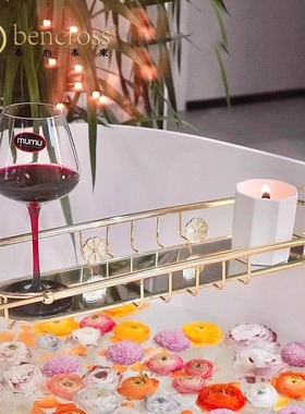 本心本来法式浴缸置物架轻奢泡澡追剧神器高级感可伸缩网红手机架