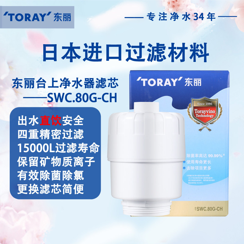 TORAY东丽滤芯子SWC.80G家用台上净水器通用可直饮SW801G805G804J