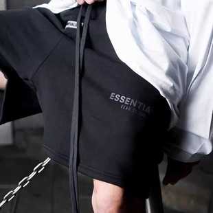 夏季 FOG复线ESSENTIALS 高街潮爆款 短裤 反光印花字母男女运动卫裤