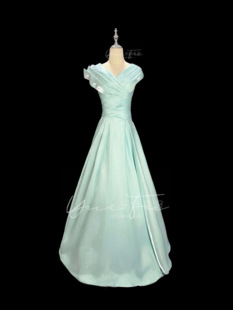 明晨｜乐府礼服26年浅色缎面声乐独唱比赛艺考美声表演礼服音乐会