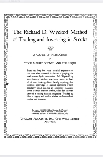 Richard D.Wyckoff Method of Trading and Investing in Stocks