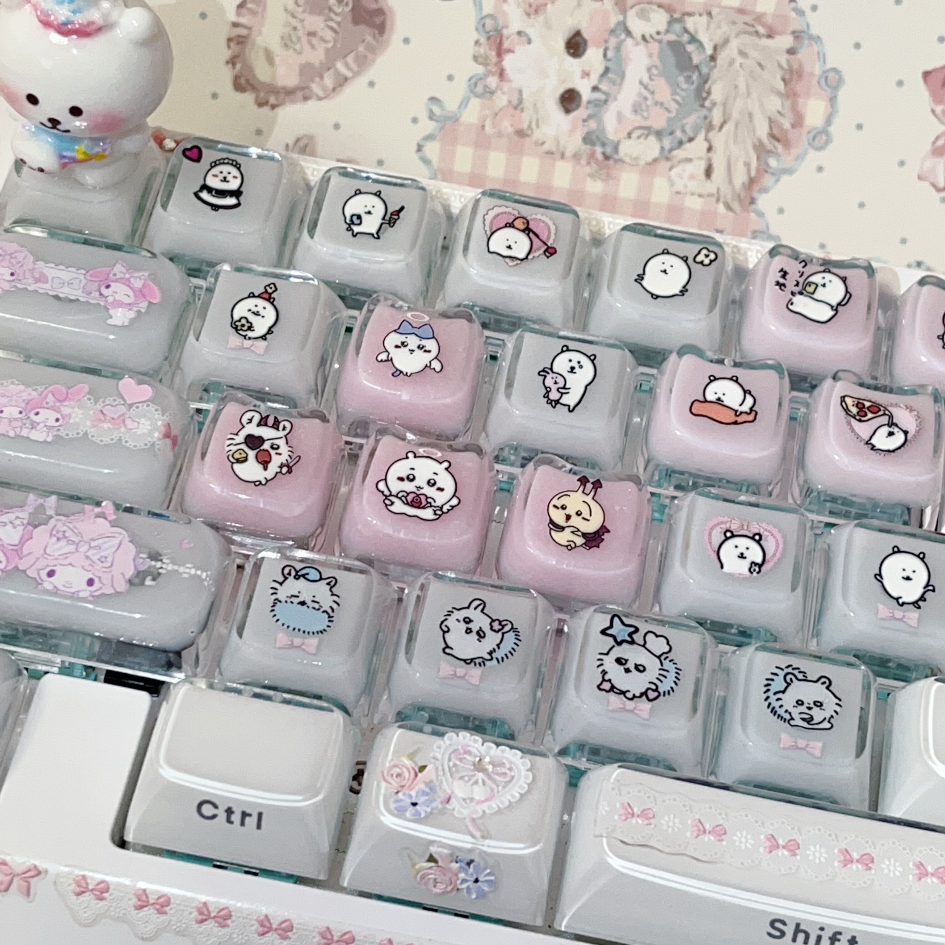 chikawa键帽手作个性键帽手作键帽xda原创自嘲熊键帽zuoya键帽