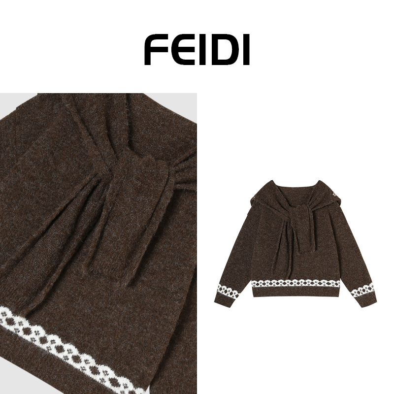【原】FEIDI斐迪  芬兰木屋~提花披肩毛衣 FD0750820