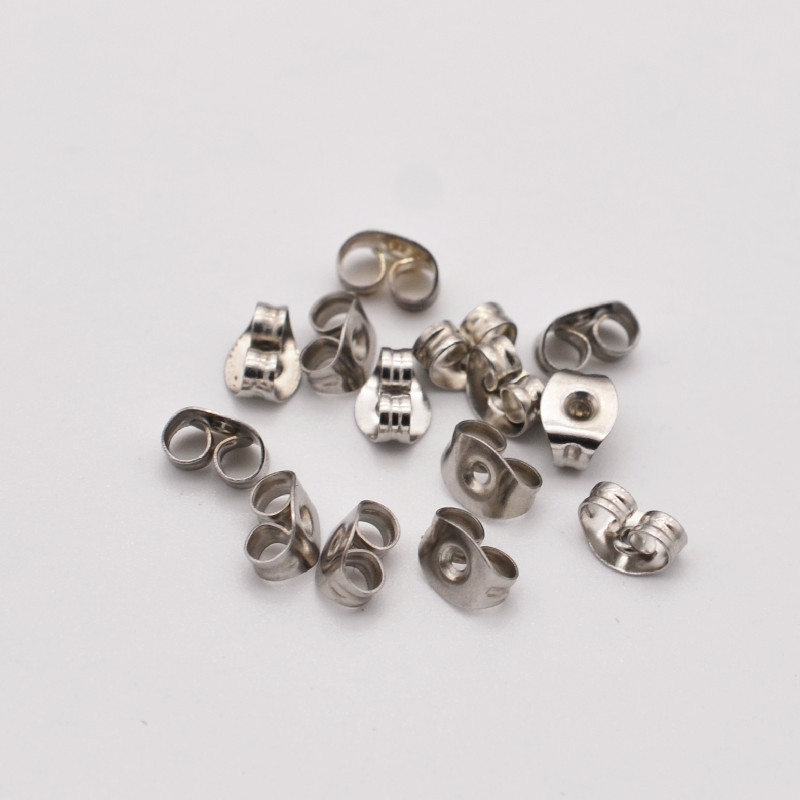 纯银蝴蝶耳堵防掉耳扣耳托耳钉后塞耳帽DIY配件耳环塞扣防丢耳迫