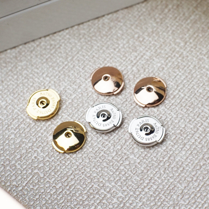 18K金耳堵小飞盘纯银飞碟耳堵细针耳钉后塞卡扣锁扣防丢耳帽耳塞