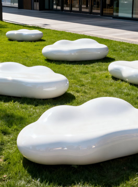 玻璃钢云朵坐凳雕塑户外网红摆件