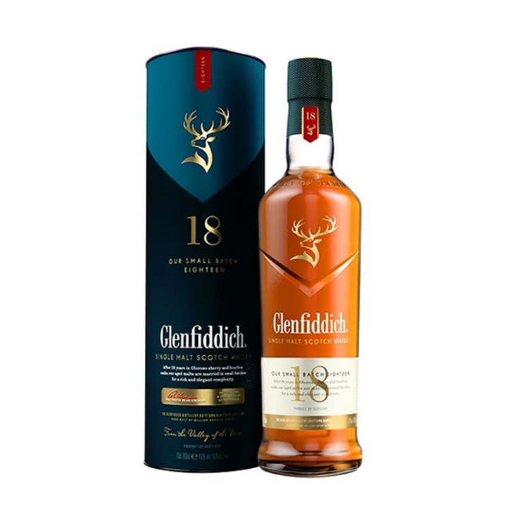 glenfiddich格兰菲迪18年单一纯麦苏格兰威士忌700ml英国进口洋酒